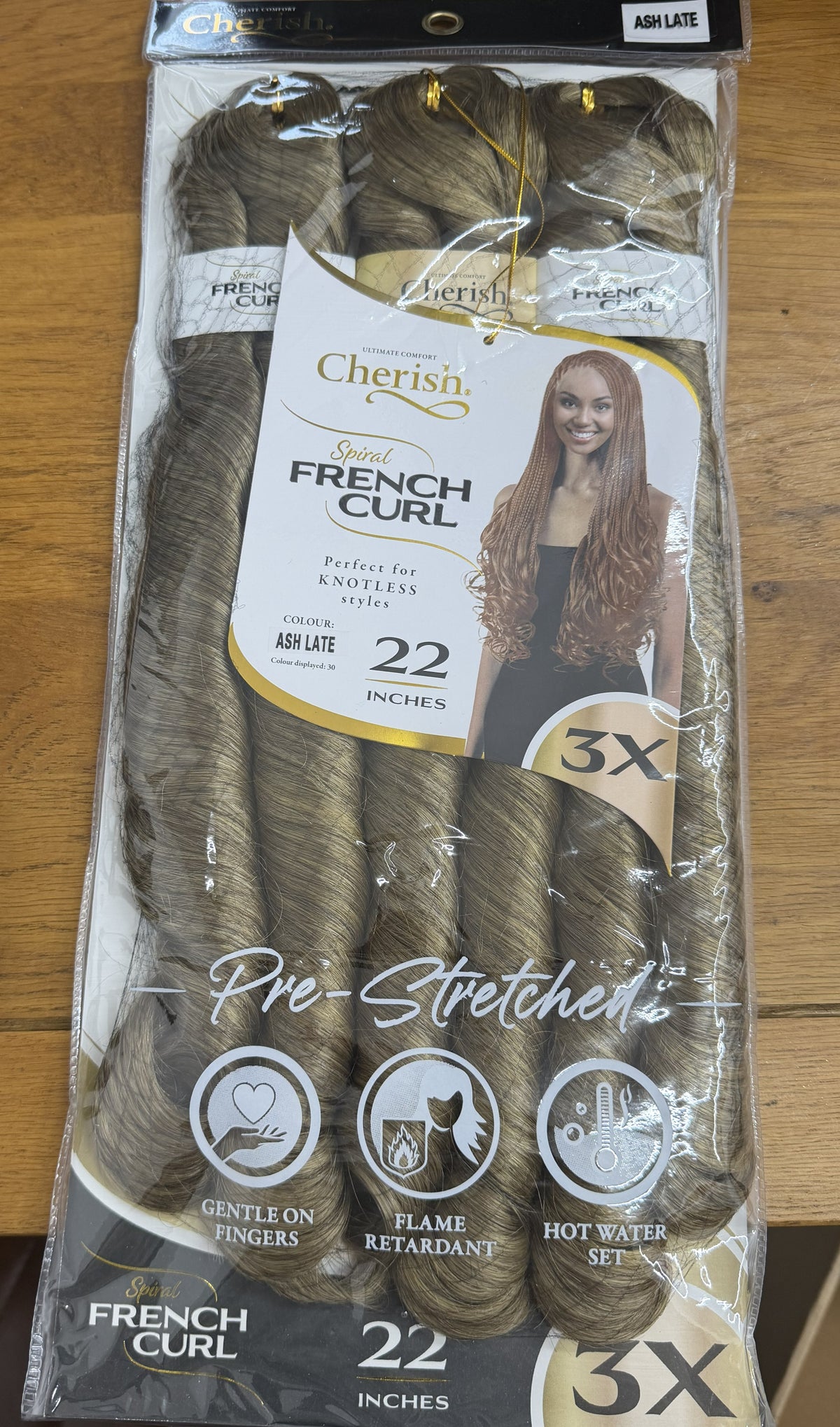 Cherish Bulk : 3x Ps Spiral French Curl 22 (Col. Ash Latte)