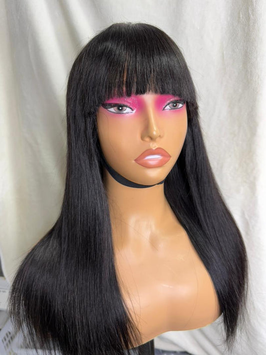 100% 15A virgin human hair no lace straight fringe