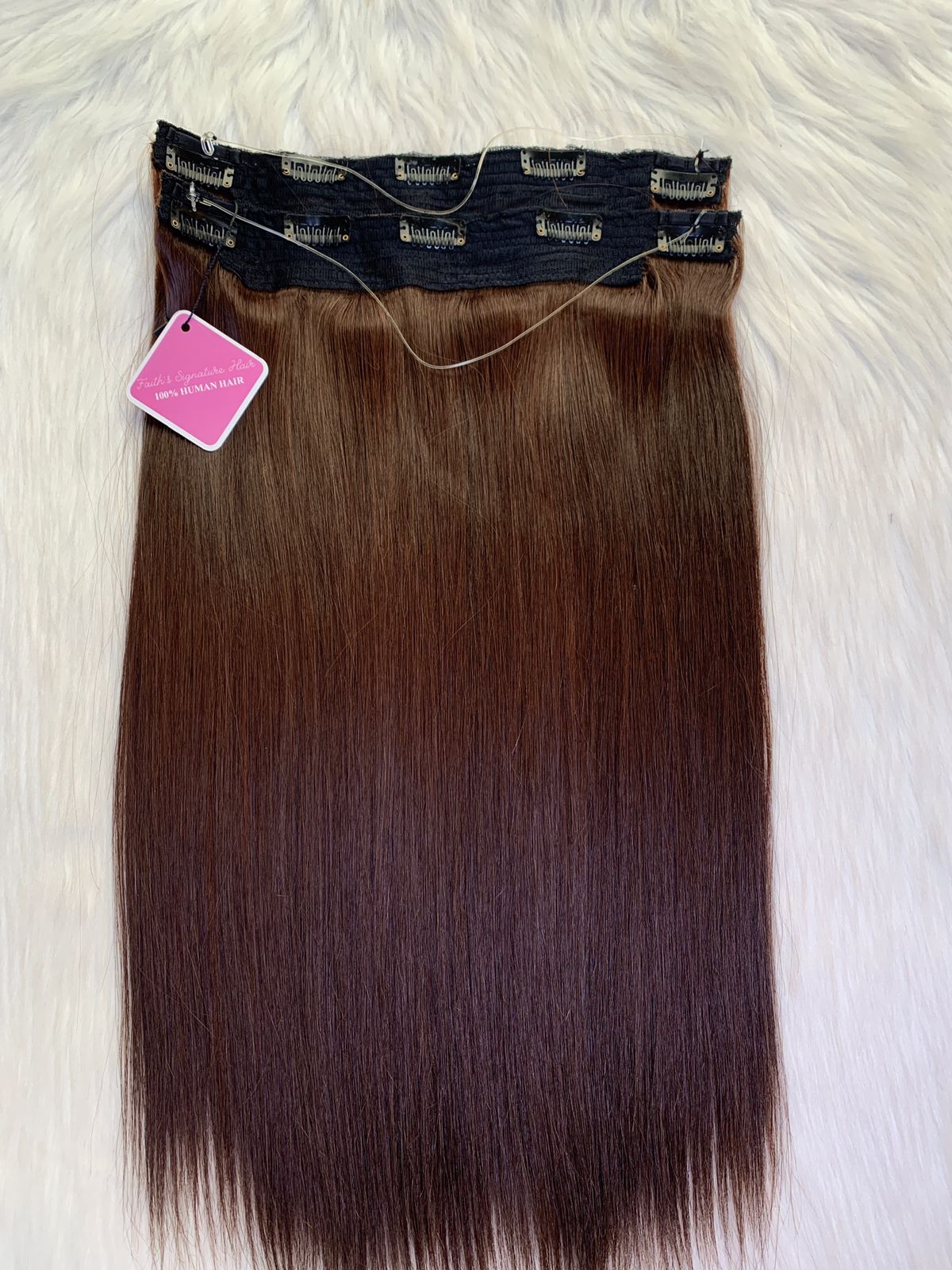 Halo tail clip-in's natural straight double drawn