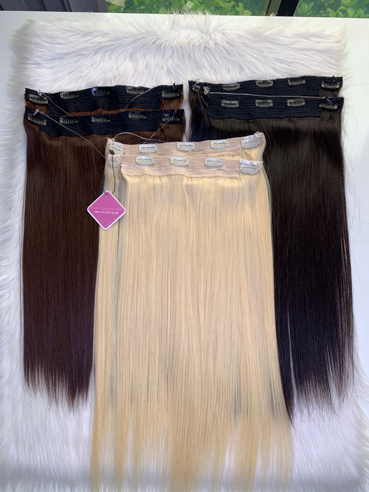 Halo tail clip-in's natural straight double drawn