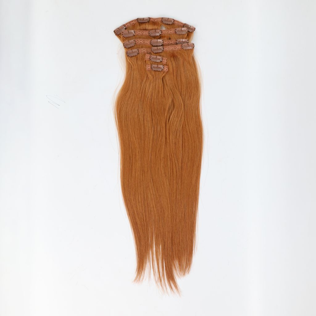 Double Drawn Clip-In Hair Extensions - Ginger #34 100g 100% Human Hair