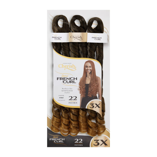 CHERISH BULK : 3X PS SPIRAL FRENCH CURL 22 (COL. 3T1B3027)
