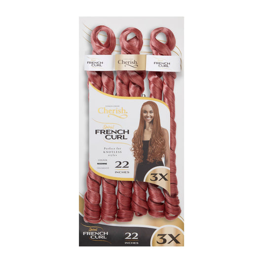 Cherish Bulk : 3x Ps Spiral French Curl 22 (Col. Rose Wine)