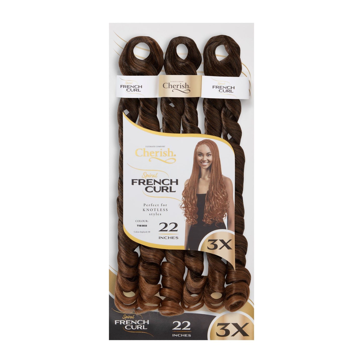 Cherish Bulk : 3x Ps Spiral French Curl 22 (Col. T1b/30/33)