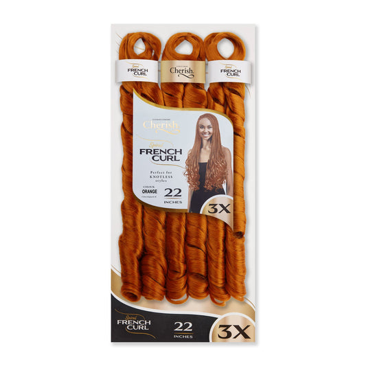 Cherish Bulk : 3x Ps Spiral French Curl 22 (Col. Orange)