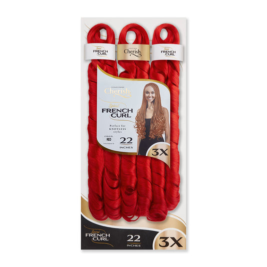 Cherish Bulk : 3x Ps Spiral French Curl 22 (Col. Red)