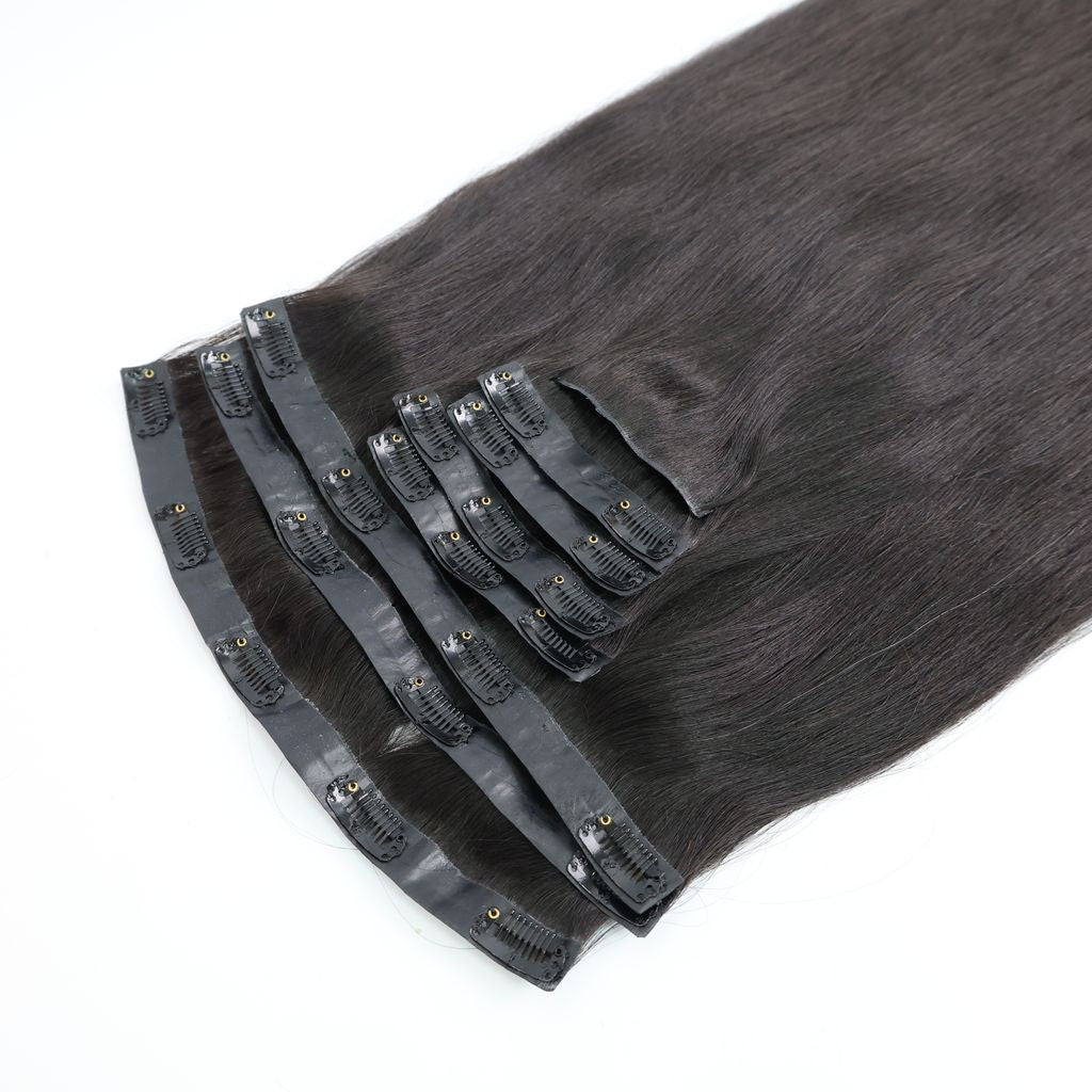 100% Double Drawn Clip-In Yaki #1b