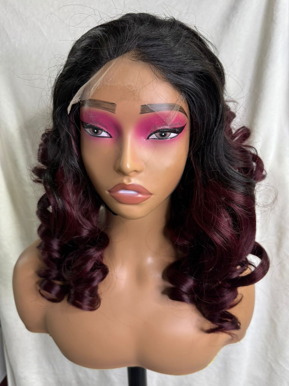 4x4 Hd bouncy loose 16 inch wig (Colour:T1b/dark 99j)