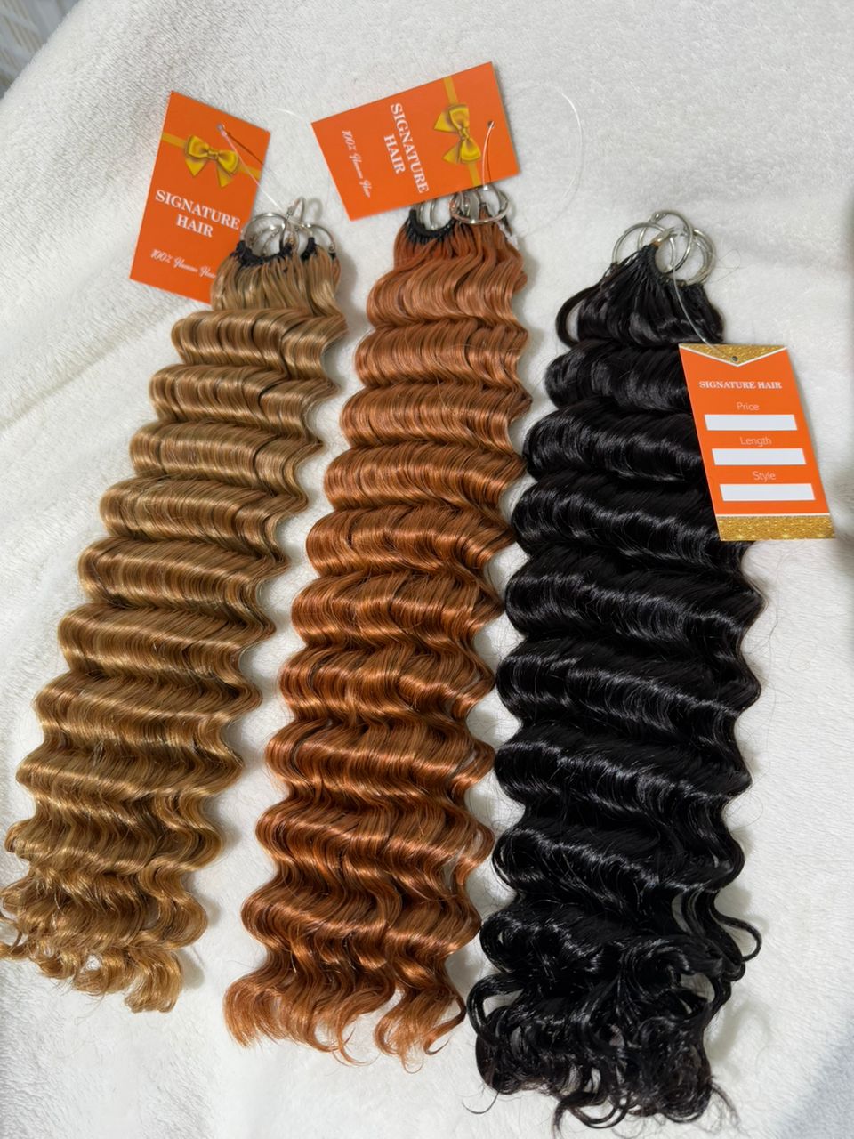 Feather weft deep wave 100% Crochet 15A Virgin Human hair