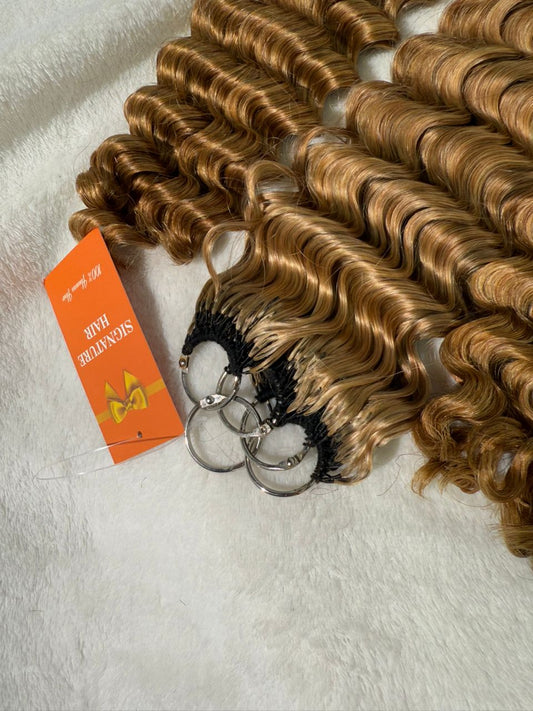 Feather weft deep wave 100% Crochet 15A Virgin Human hair