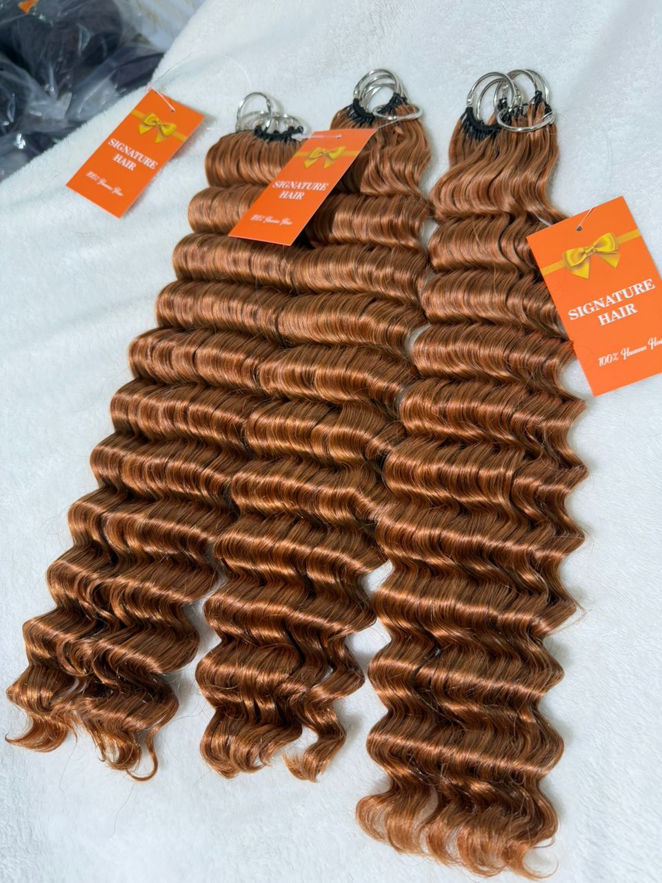 Feather weft deep wave 100% Crochet 15A Virgin Human hair