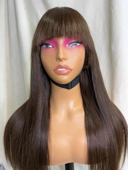 100% 15A virgin human hair no lace straight fringe