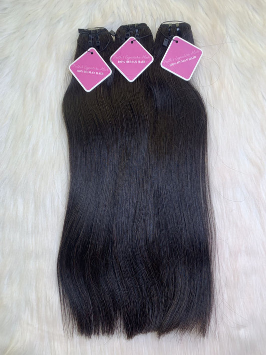 100% virgin human hair double drawn 1b