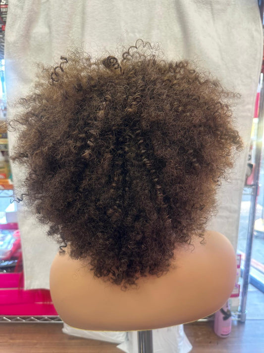 Kinky Curly Bob Wig - 10 Inches #2 100% Human Hair Short Curly