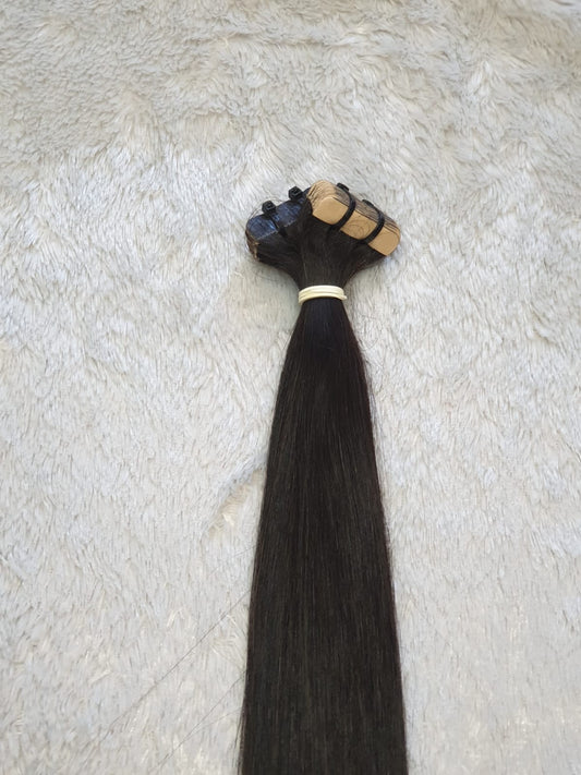 Premium Tape-In Hair Extensions - Natural Black #1B 100g 100% Human Hair